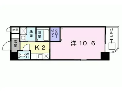 セトル.イン鳳(1K/7階)の間取り写真