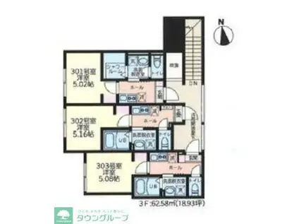 フルセイル雑色(1K/3階)の間取り写真