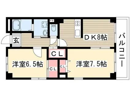 エストA(2DK/3階)の間取り写真