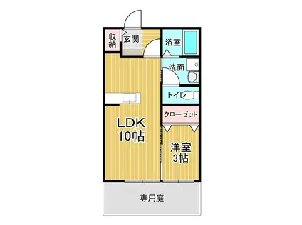 エマーブルI(1LDK/2階)の間取り写真
