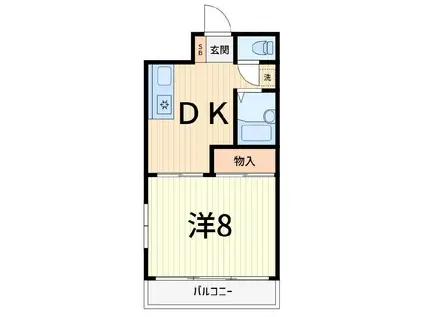 サンジュエール二番館(1DK/2階)の間取り写真