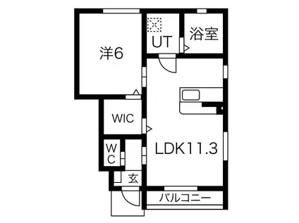 フェリーチェハウス(1LDK/1階)の間取り写真