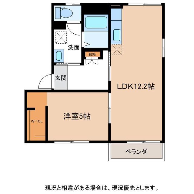 フレグランス伊澤 B(1LDK/2階)の間取り写真