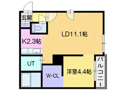 トニービレッジ共栄(1LDK/5階)の間取り写真