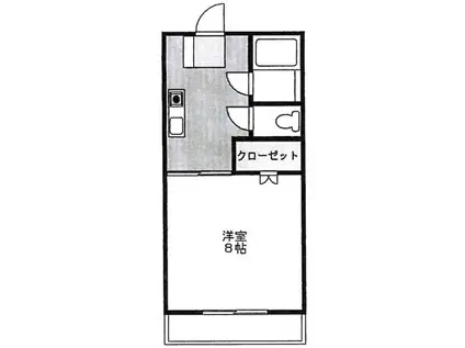 ハイツフォーレスト(1K/2階)の間取り写真