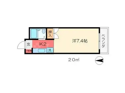 MBCアンバーハウス(1K/4階)の間取り写真