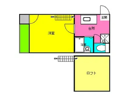 マリーコーポI(1K/1階)の間取り写真