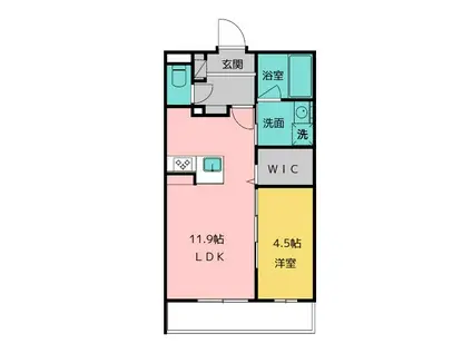 THE 1(1LDK/4階)の間取り写真