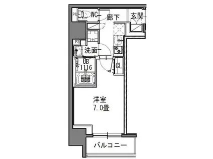 エスレジデンス新御徒町イースト(1K/3階)の間取り写真