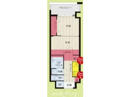 NO.88 MARINAGATE SUNS(2K/3階)の間取り写真