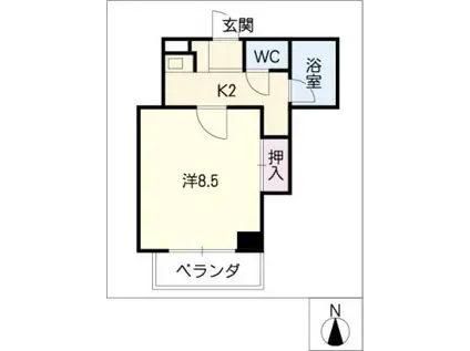 CREVIA GIFU(1K/4階)の間取り写真