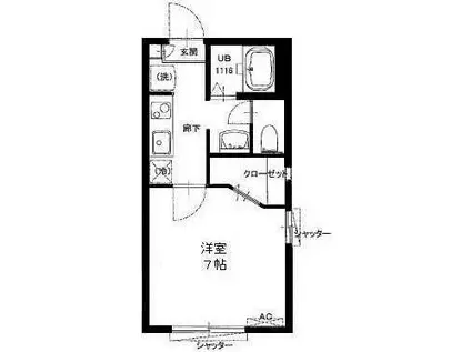 シオン成城(1K/1階)の間取り写真
