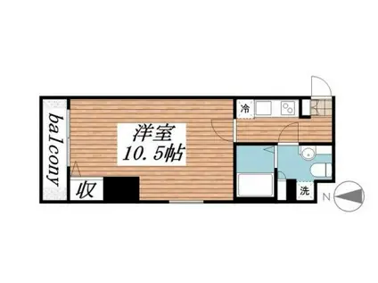 K・HIROO ケーヒロオ(1K/6階)の間取り写真