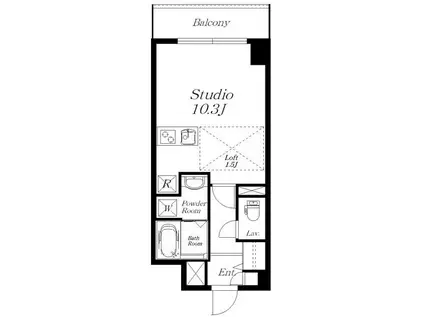FORTIS水天宮前(ワンルーム/1階)の間取り写真