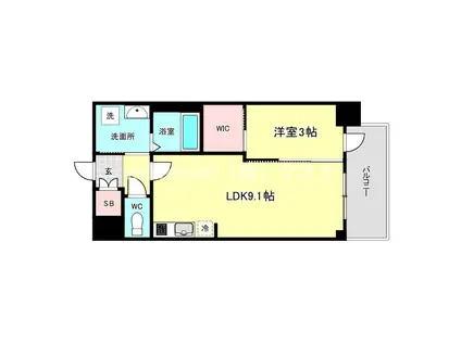 GENOVIA大阪大正(1LDK/3階)の間取り写真