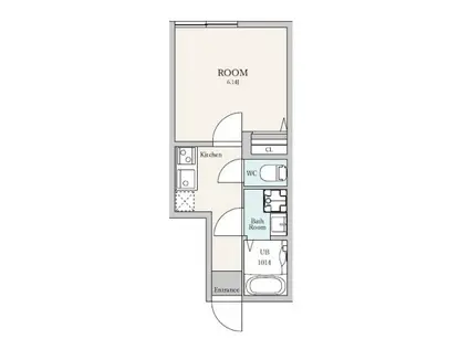 エテルノヴァローレ朝霞(1K/1階)の間取り写真