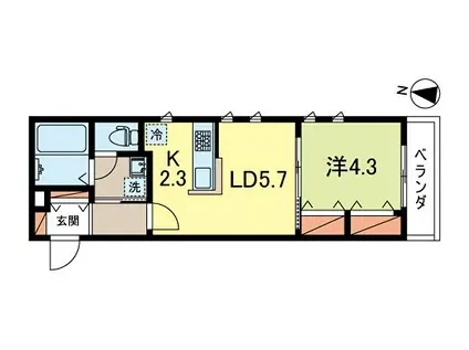 グラン・エスポワール(1LDK/1階)の間取り写真