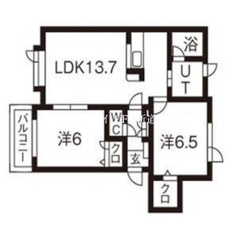 グランツ(2LDK/1階)の間取り写真