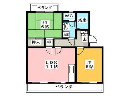 ＪＲ東海道本線 焼津駅 徒歩33分 3階建 築32年(2LDK/3階)の間取り写真