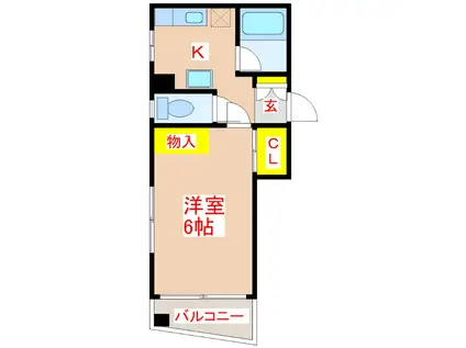 サンライズ荒田(1K/3階)の間取り写真