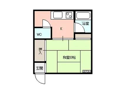 コーポ・ジン(1K/2階)の間取り写真