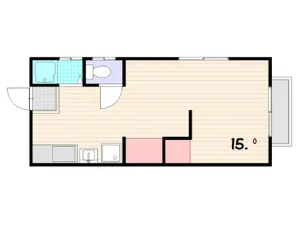 COCOハイツ(1DK/1階)の間取り写真