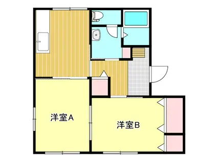 ディアスシミズA(2DK/2階)の間取り写真