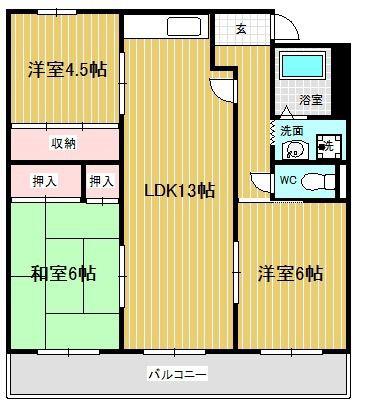 コーポ青山I(3LDK/2階)の間取り写真