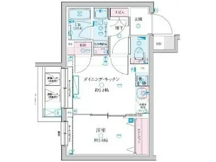 ジェノヴィア京成立石V(1DK/4階)の間取り写真