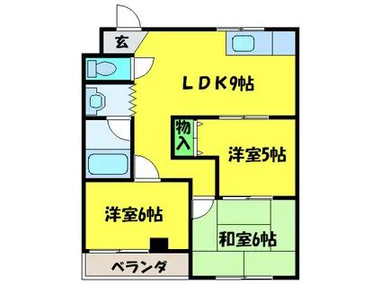 KTマンション(3LDK/4階)の間取り写真