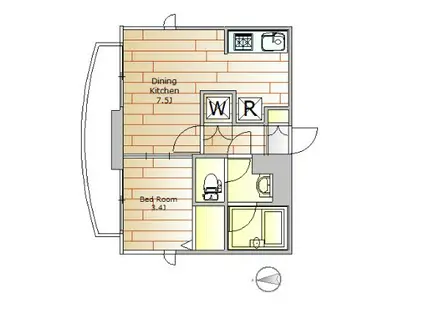 エクレール第二祐天寺(1DK/3階)の間取り写真