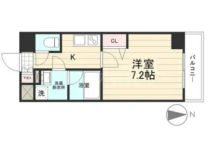 AZEST川崎大師II(1K/1階)の間取り写真