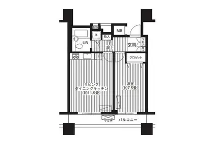 LOOP-M(1LDK/10階)の間取り写真