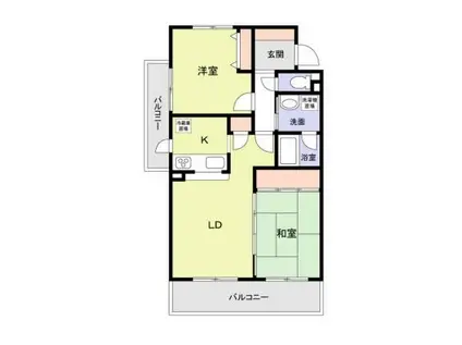 キングホームズ2番館A棟(2LDK/1階)の間取り写真