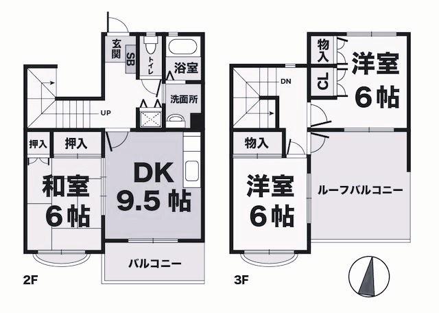 アグロス(3DK/2階)の間取り写真
