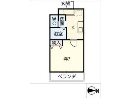 A-CITY柴田(1K/1階)の間取り写真