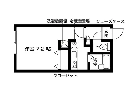 メトロステージS赤塚(1K/2階)の間取り写真