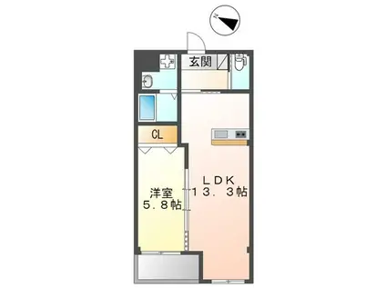 EXTRA(1LDK/3階)の間取り写真