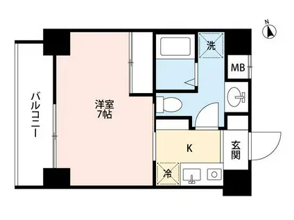 戸越銀座テラス(1K/4階)の間取り写真