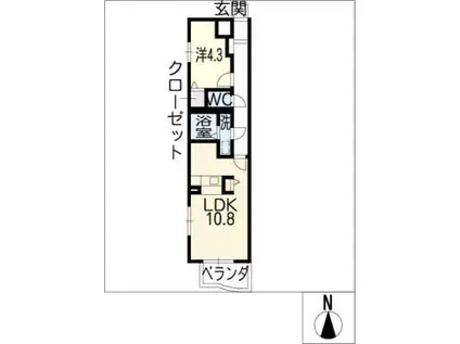 AS ONE II(1LDK/3階)の間取り写真