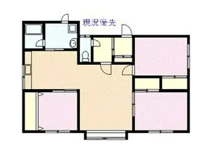 岸上マンション(3LDK/1階)の間取り写真