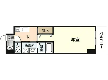 フェリーチェグランデ舟入中町(1K/5階)の間取り写真