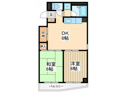 木曽屋第三ビル(2DK/3階)の間取り写真
