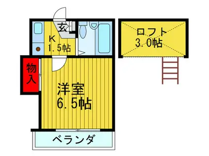 ベリオ四條畷(1K/2階)の間取り写真