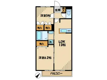 LE CIEL(2LDK/2階)の間取り写真