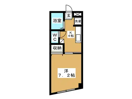 トライアングル116(1K/2階)の間取り写真