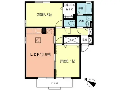 ピアセントラル(2LDK/1階)の間取り写真