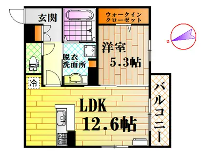 メゾン・ド・シュシュ(1LDK/2階)の間取り写真