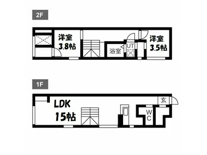 LE GIOIE名駅II(2LDK/4階)の間取り写真