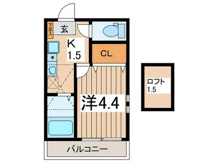 フォレストパーク上星川I(1K/2階)の間取り写真